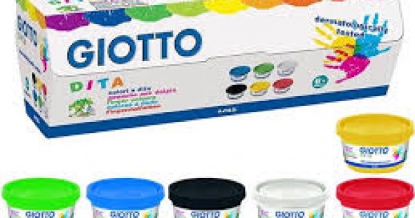 GIOTTO COLORI A DITA COLORI ASSORTITI 6 BARATTOLI DA 100 ML