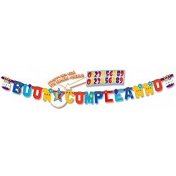 Festone Buon Compleanno Multicolor piccolo 160 x 11 cm.